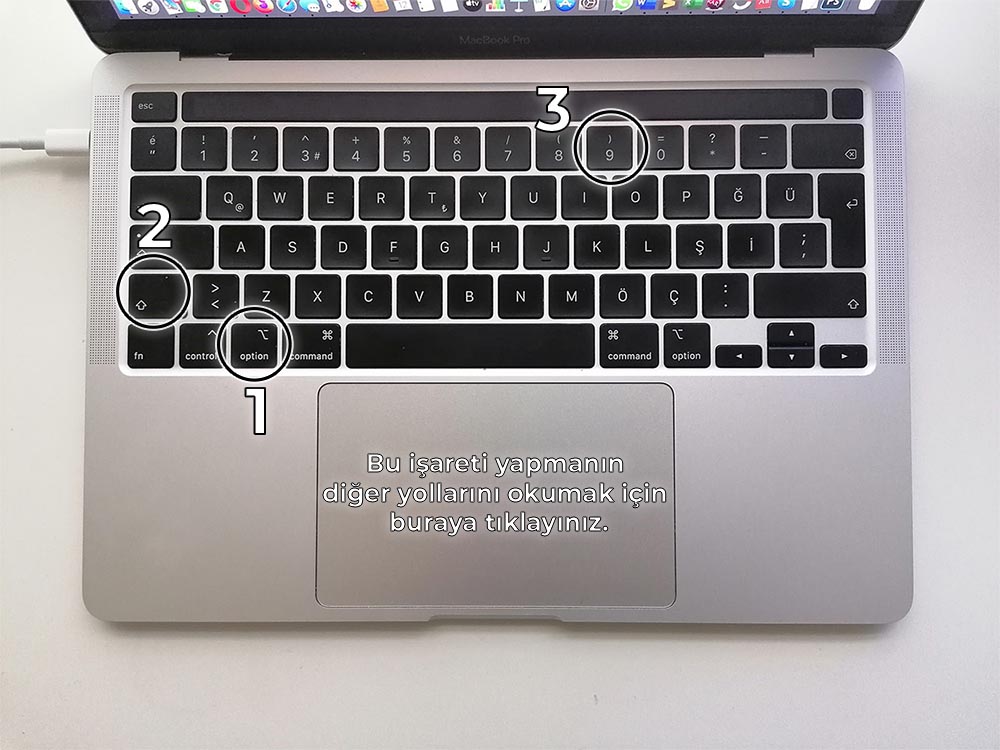 macbook çap işareti