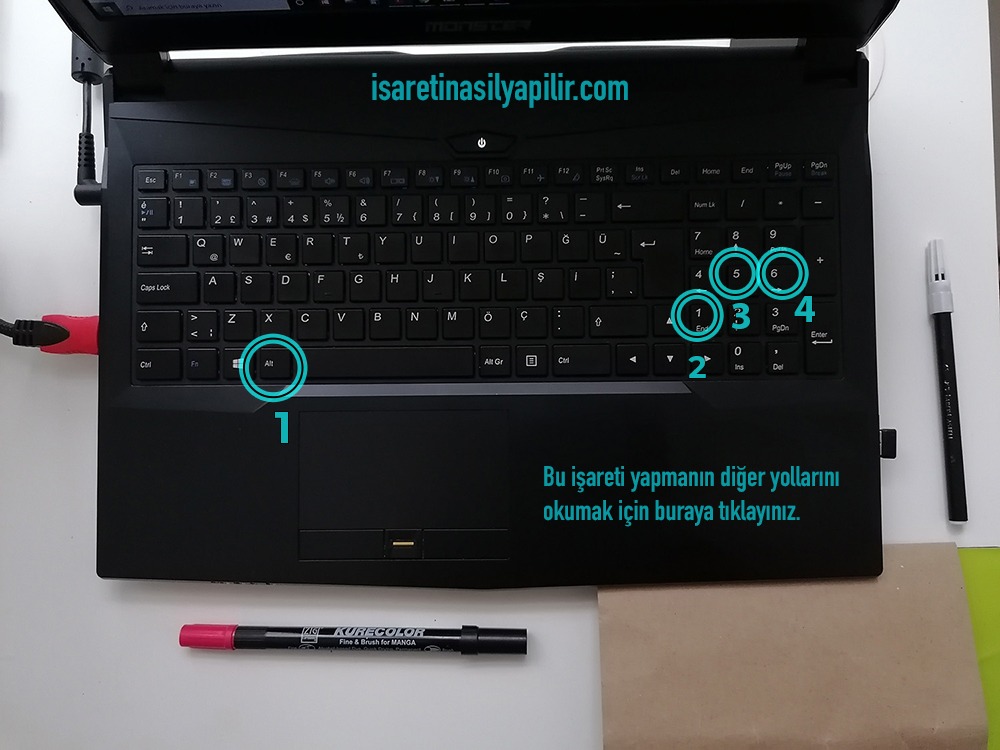 sterlin işareti nasıl yapılır